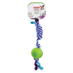 زولكس لعبة عضاضة للكلاب شكل كرة مع حبل 7.5 سم | متجر باندا.