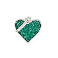 ماي فاميلي قلادة شكل قلب لون اخضر لامع حجم صغير | متجر باندا.