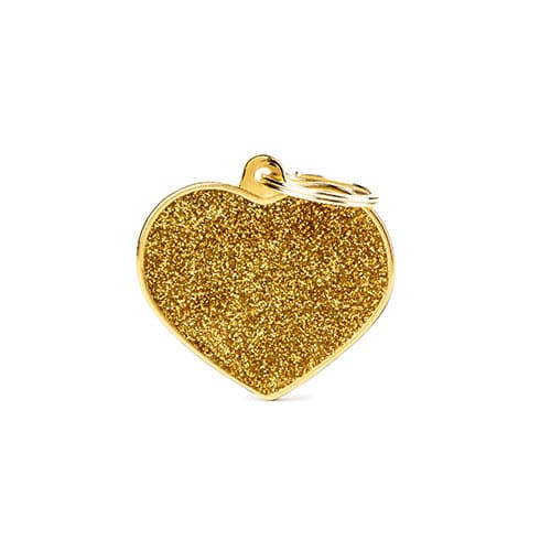 ماي فاميلي قلادة شكل قلب لون ذهبي لامع حجم كبير | متجر باندا.