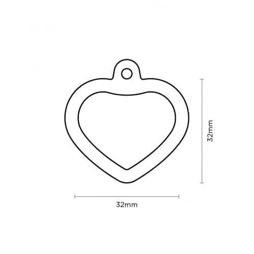 قلادة المونيوم لون زهري على شكل قلب بإيطار ربل | متجر باندا.