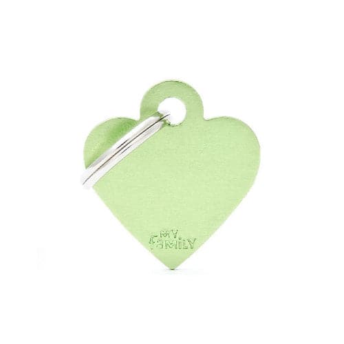 ماي فاميلي قلادة المونيوم شكل قلب لون اخضر فاتح حجم صغير | متجر باندا.