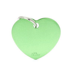 ماي فاميلي قلادة المونيوم شكل قلب لون اخضر فاتح حجم كبير | متجر باندا.