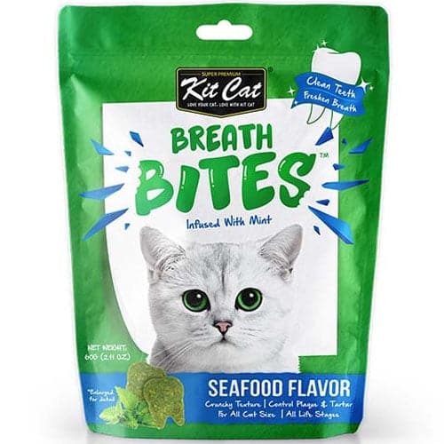 كت كات بريث بايتس نعناع مكافات قطط مكمل غذائي نكهة المأكولات البحرية 60 جرام