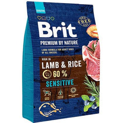بريت بريميوم للكلاب مقاوم للحساسية الهضمية لجميع السلالات بنكهة لحم الضأن و الأرز 3 كغ | متجر باندا.